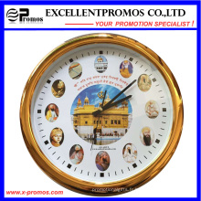 Impression de logo personnalisée de haute qualité Horloge murale en plastique ronde (Item23)